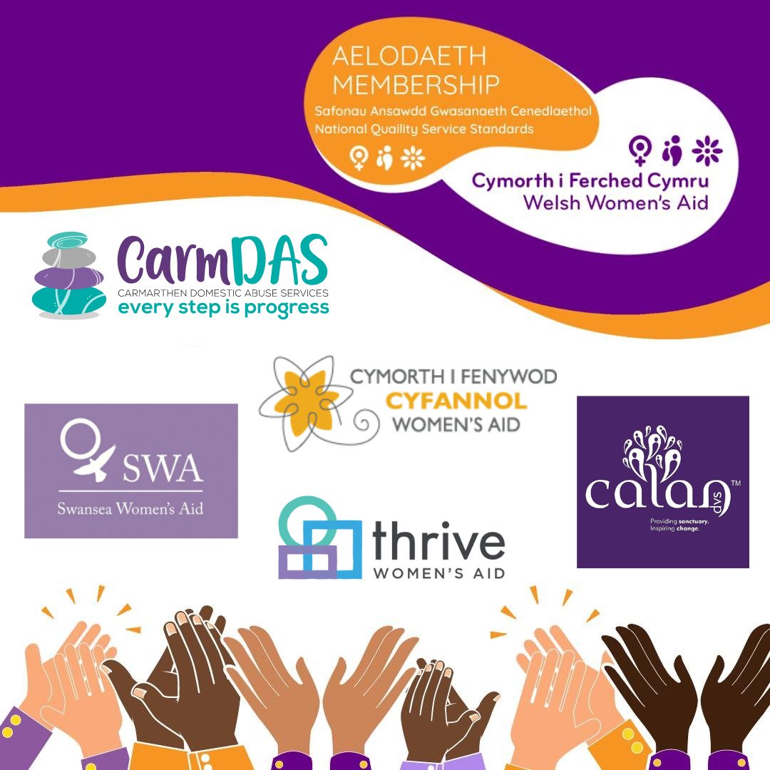 Image showing illustration of hands clapping beneath the logos of member organisations who achieved their NQSS mark in 2021/22. 