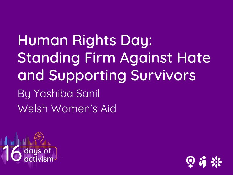 Human Rights Day: Standing Firm Against Hate and Supporting Survivors By Yashiba Sanil, Welsh Women's Aid